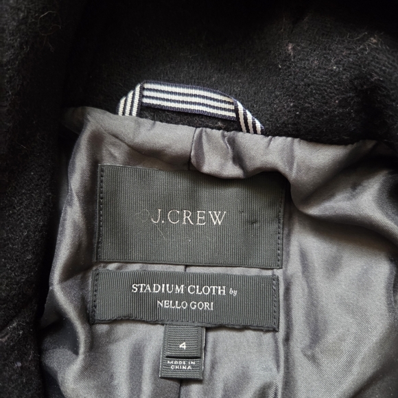 J. Crew Black Pea Coat with Gold Accents - Picture 11 of 15